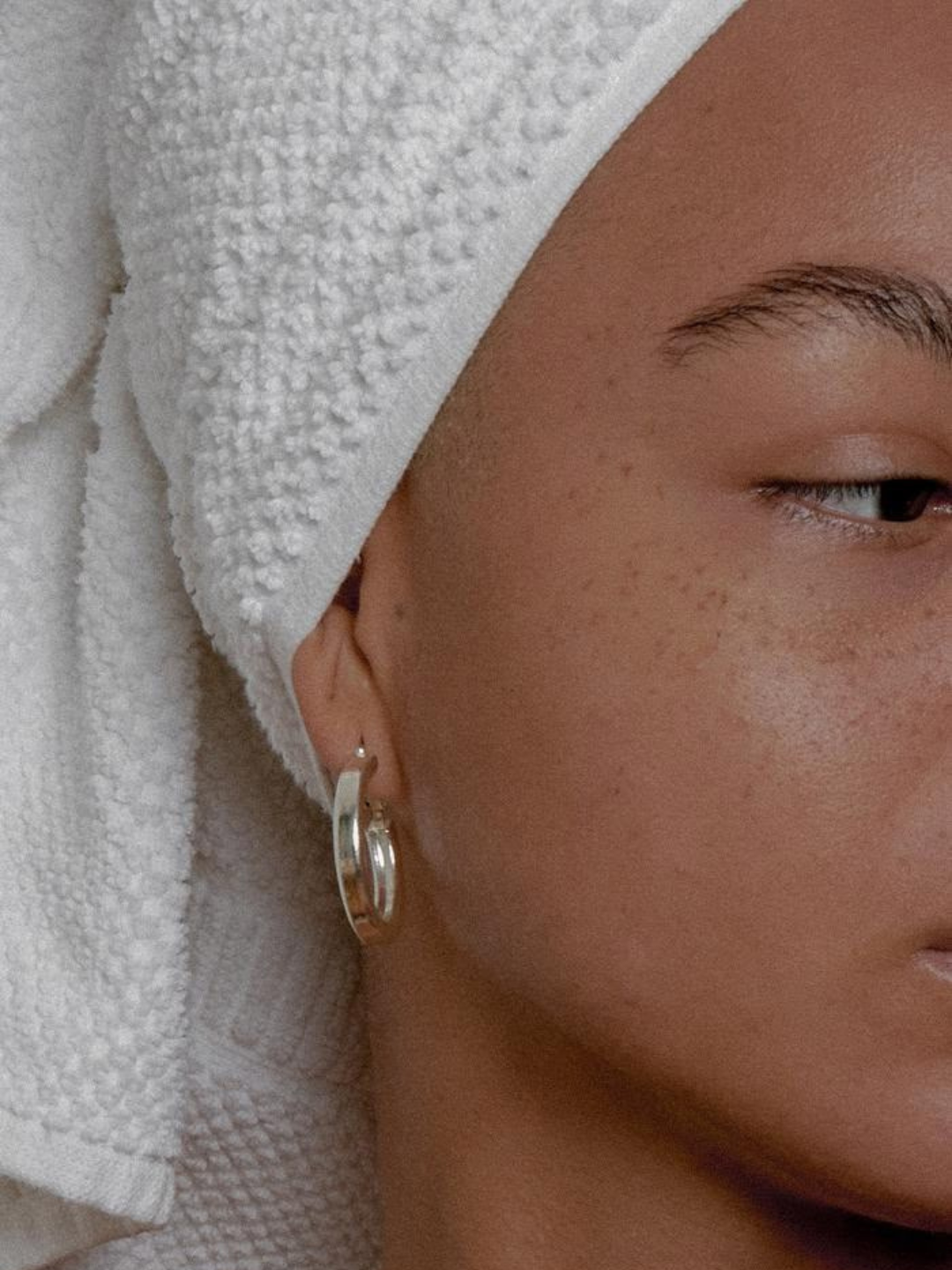 Close-up portrait of glowing, healthy skin